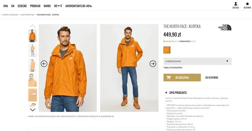 Przykład karty produktu