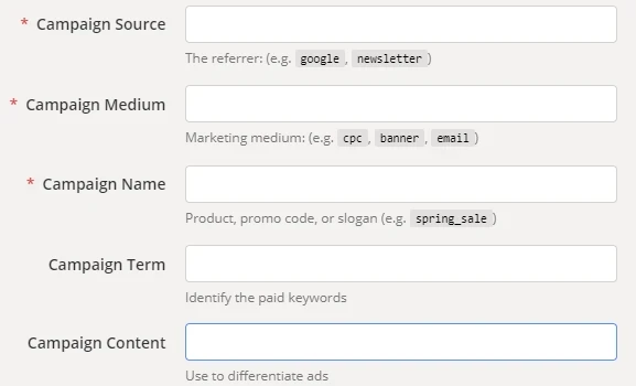 tagowanie linków w Campaign Url Builder