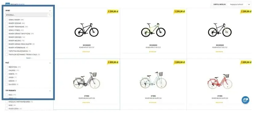 możliwość precyzji wyboru produktów sportowych w decathlon