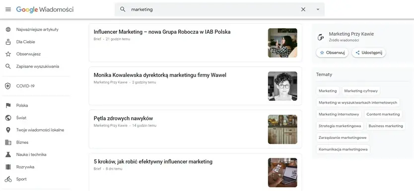 Wiadomości Google